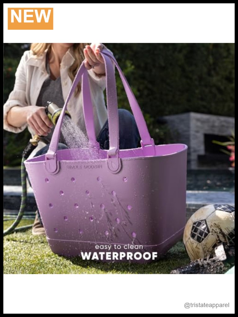 Large Waterproof Eva Rubber Tote With Zipper Pocket For Travel, Pool, Sports
